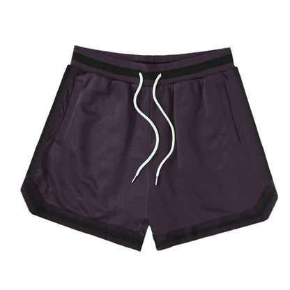 Men's double-decker Sports Shorts Mesh Quick Dry Loose Training Shorts men new Summer Fitness Joggers Casual Breathable Shorts