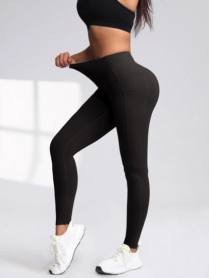 S-2XL Autumn Pockets Gym Leggings Women Push Up High Waist Running Outdoors Sports Leggings Women Activewear Stretch Pants