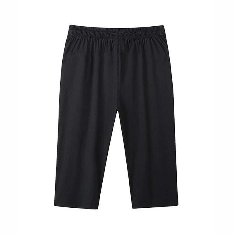 Men Casual Shorts Sweatpants Plus Size 3/4 Pants Quater Pants 110-175kg 1XL-7XL Loose Elastic Sport Pants Big Size Men Clothing