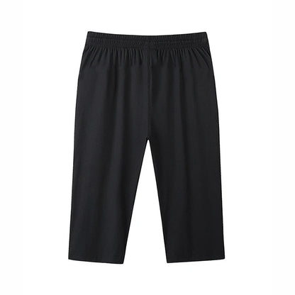 Men Casual Shorts Sweatpants Plus Size 3/4 Pants Quater Pants 110-175kg 1XL-7XL Loose Elastic Sport Pants Big Size Men Clothing