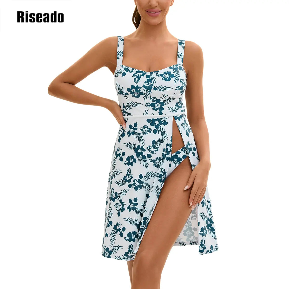 Women's 2 piece bikini  Swim Dress set Beach Wear with Cover up Swimwear Long Maxi Beach Dress