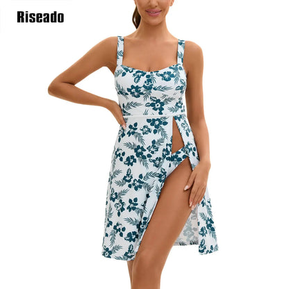 Women's 2 piece bikini  Swim Dress set Beach Wear with Cover up Swimwear Long Maxi Beach Dress