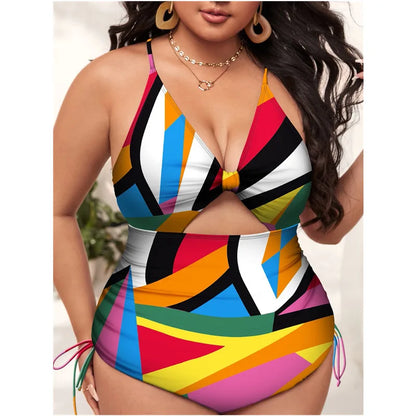 One Piece Swimsuit Women Print Large Size Swimwear Female Mujer Beachwear Summer Monokini Push Up Bathing Suit 4XL