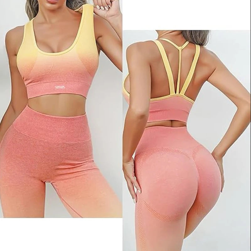 Gym Fitness Yoga Legging Fitness Tights Gradient High Waist Sports Legging Tummy Control Scrunch Booty Lifting Legging
