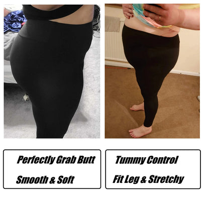 Fleece Lined Plus Size Leggings Thick  for Women - Stretchy & Thick Warm & Comfy - Full Length - Buttery Smooth Soft