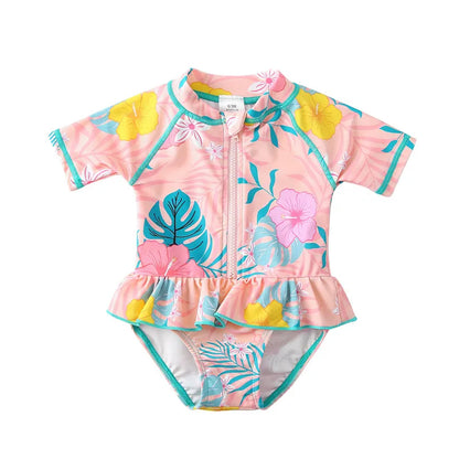 Wishere Swimsuit One-piece Baby Swimwear Girl's Bikini Swimming Rashguard UPF50+ Beachwear Sunsuit Kids Bathing Surfing Suit