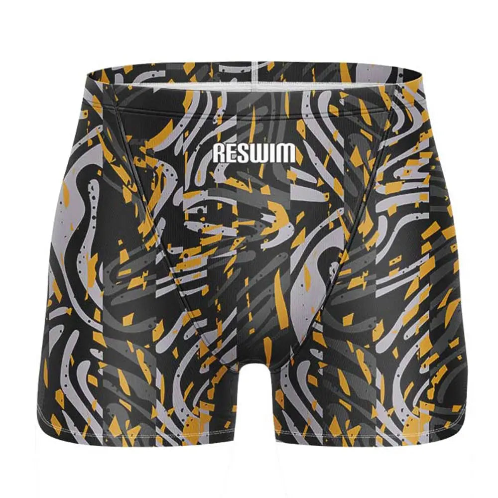 Men's Swimming Trunks Swim Jammer Swimsuit Shorts Athletic Training Swimwear Summer Beach Tights Surfing Pants Bathing Suit