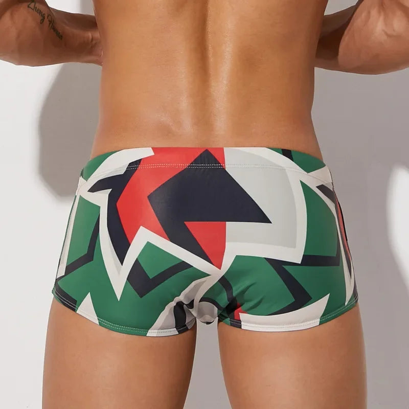 Seabean Men's Swimming Trunks Young Men Big Boy Swimsuit Swim Shorts Contrast Color Man Beach Board Surf Bathing Suit Sport Wear