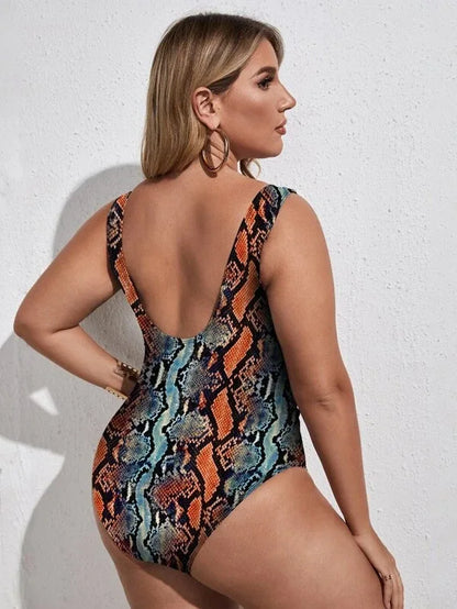 Push UP Plus Size Swimwear Women Strapped Hollow Large One Piece Swimsuit Backless Beach Big Bathing Suit
