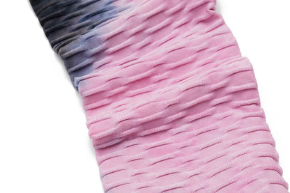 Women's Yoga Pants for Fitness Hip Lifting High Waist Bodybuilding Tight Fitting Jacquard Tie Dye Bubble Pants Leggings