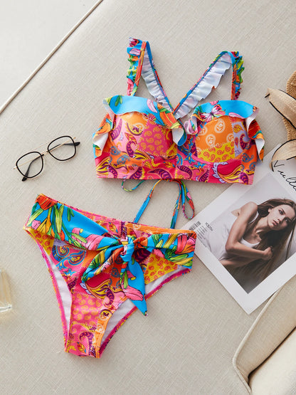 Brazilian Bikini Set Women Print Biquini Female Cut Bikinis Swimwear Push Up Swimsuit Bath Suit