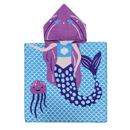 Baby Cartoon Printing Bathrobe Girls Unicorn Beach Towel Boy Shark Dinosaur Bath Towel Kids Hooded Cape Towel Children Bath Item