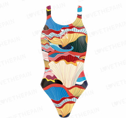 Love The Pain Women's Swimsuit Bodysuit Summer Sport Training Swimwear Backless One Piece Monokini Beach Bathing Suit