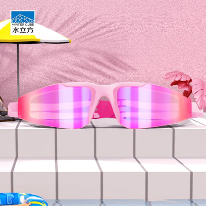 Water Cube Swimming Goggles Professional High Definition Waterproof Anti-Fog Diving Equipment for Men Women And Children Eye ...