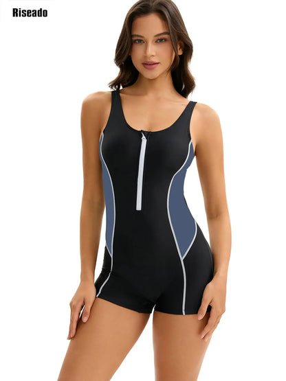 Women's One Piece Printed Boyleg Unitard Swimsuit Modest Swimwear Training Bathers Pool Beach