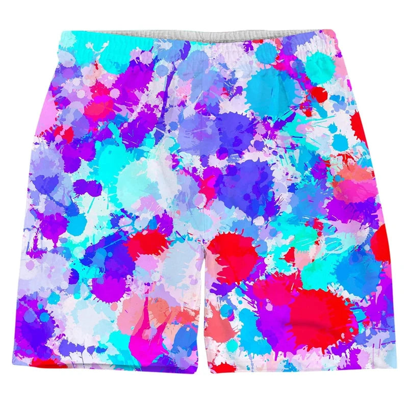 Colorful Psychedelic Pattern Men Short Pants 3D Printed Summer Hawaii Holiday Beach Shorts Male Fashion Hip Pop Sport Gym Trunks