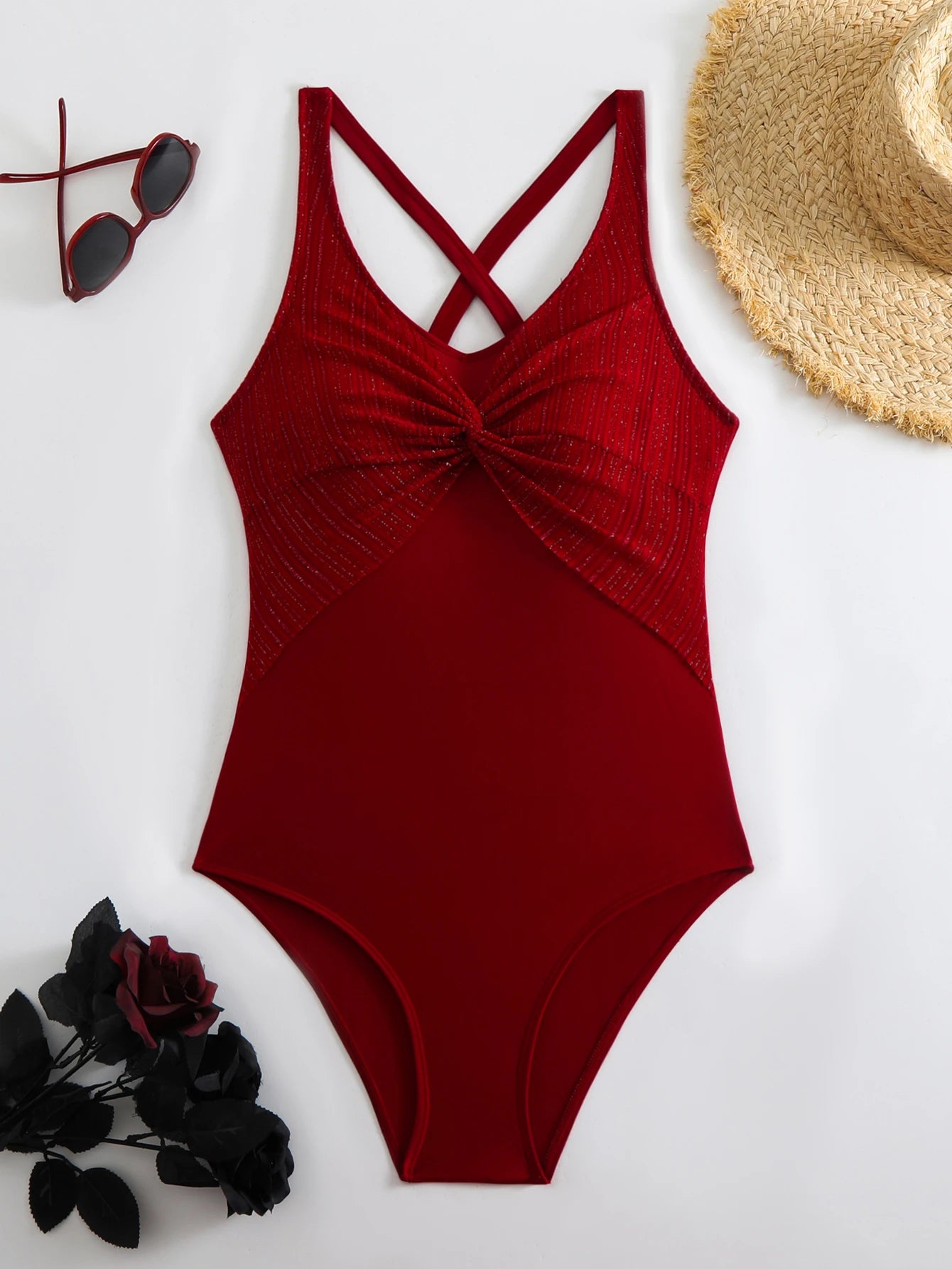 Strappy Swimsuit One Piece Solid Swimwear Women Bathers Bathing Swimming Swim Suit Female Summer Beachwear