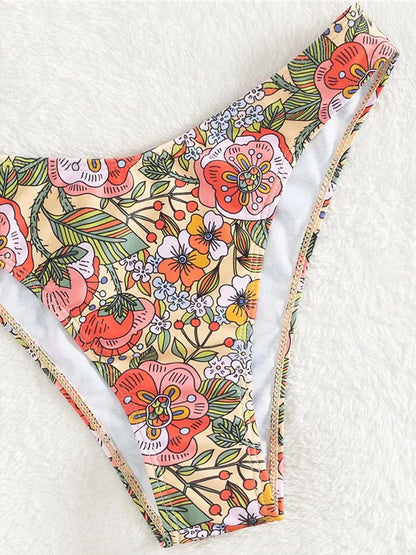 Floral Print Brazilian Bikini Women Swimwear Female Swimsuit Two-pieces Bikini Set Bather Bathing Suit Swim Summer Beach Wear