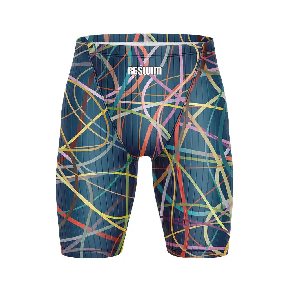 Men's Swim Jammer Swimsuit Racing Shorts Athletic Training Swimwear Swimming Trunks Beach Tights Shorts Lycra Bathing Suit