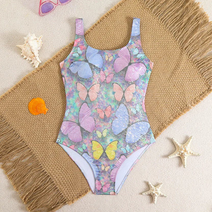 Mermaid Scales Print Bodysuit One Piece Swimsuit Women Swimwear Racing Sports Bathing Suit Woman Monokini Beach Wear