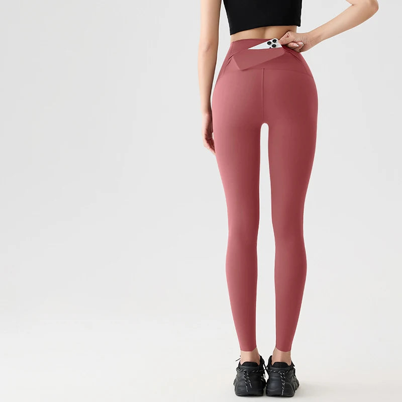 BIVIGAOS Women's High-Waisted Leggings with Back Pocket