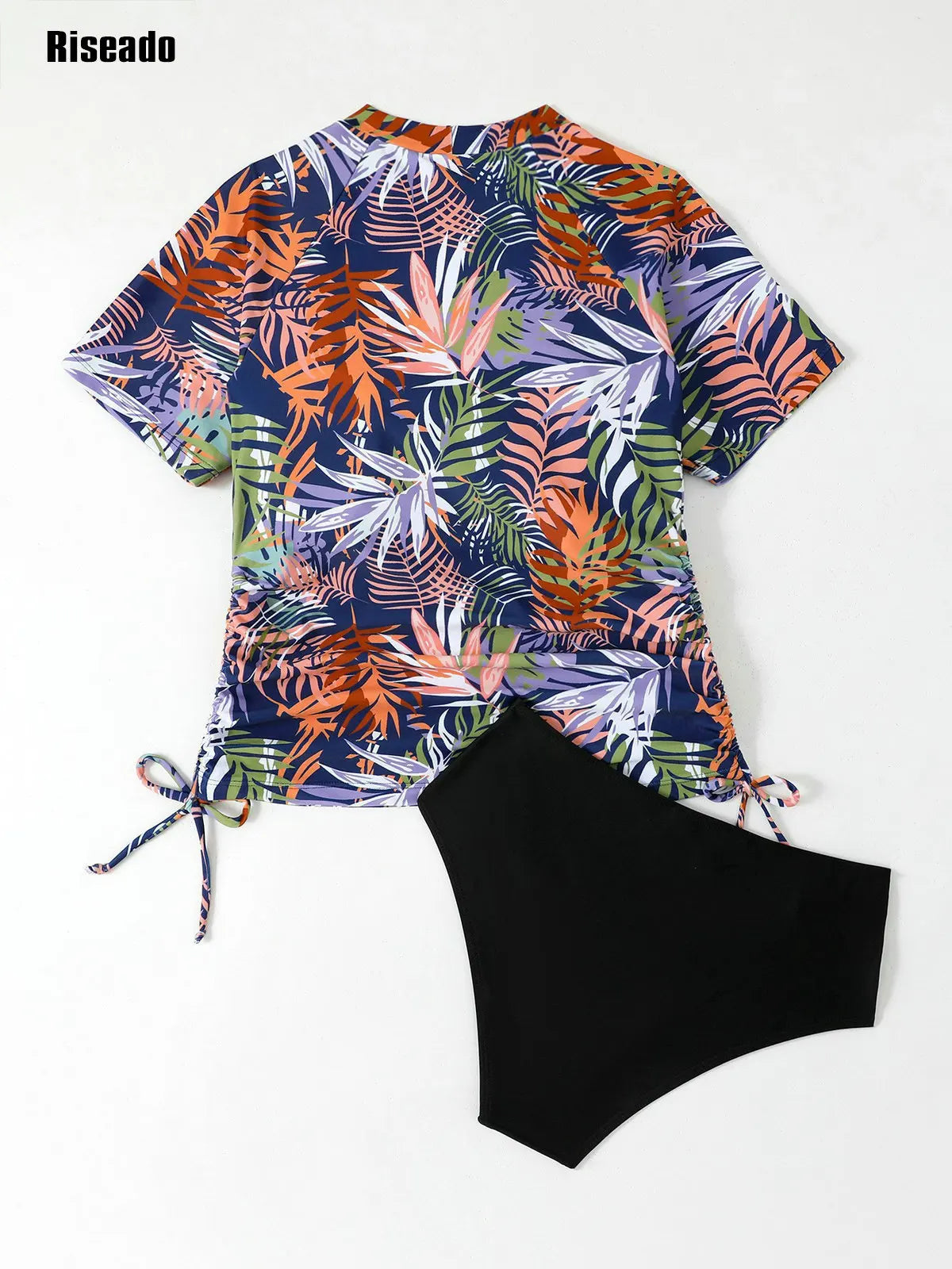 Women's High Waist Bikini Sets Two Piece Swimsuit Sports Style Bathing Suit Crop Top and Boy Shorts Full Coverage