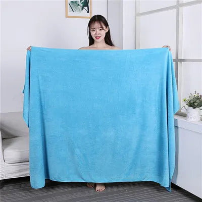 Larger thicker increase microfiber bath towel, absorbent ,quick-drying, super soft hotel bath towel to wear bath towel