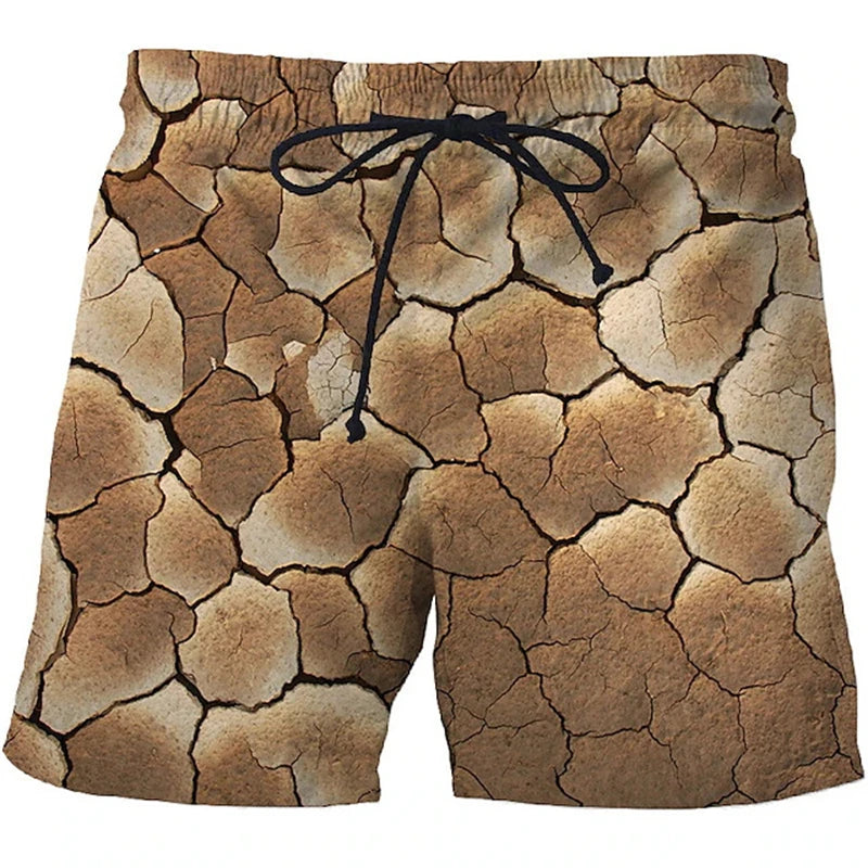 Summer Man Loose Beach Shorts 3D Print Flame Graphics Oversized Men Swimming Shorts Fashion Casual Quick Drying Male Short Pants