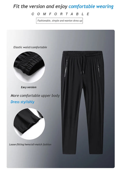 7xl 8xl 9xl Men's Jogging Pants Plus Size Summer Sports Pants High Elasticity Quick-drying Gym Running Sports Pants