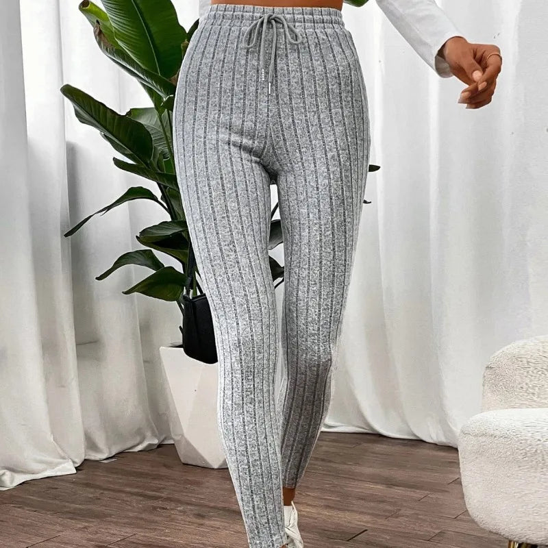 Women Striped Leggings Fitness Elastic Yoga Leggings High Waist Butt Lift Gym Training Tights Fashion Thread Slim Trousers