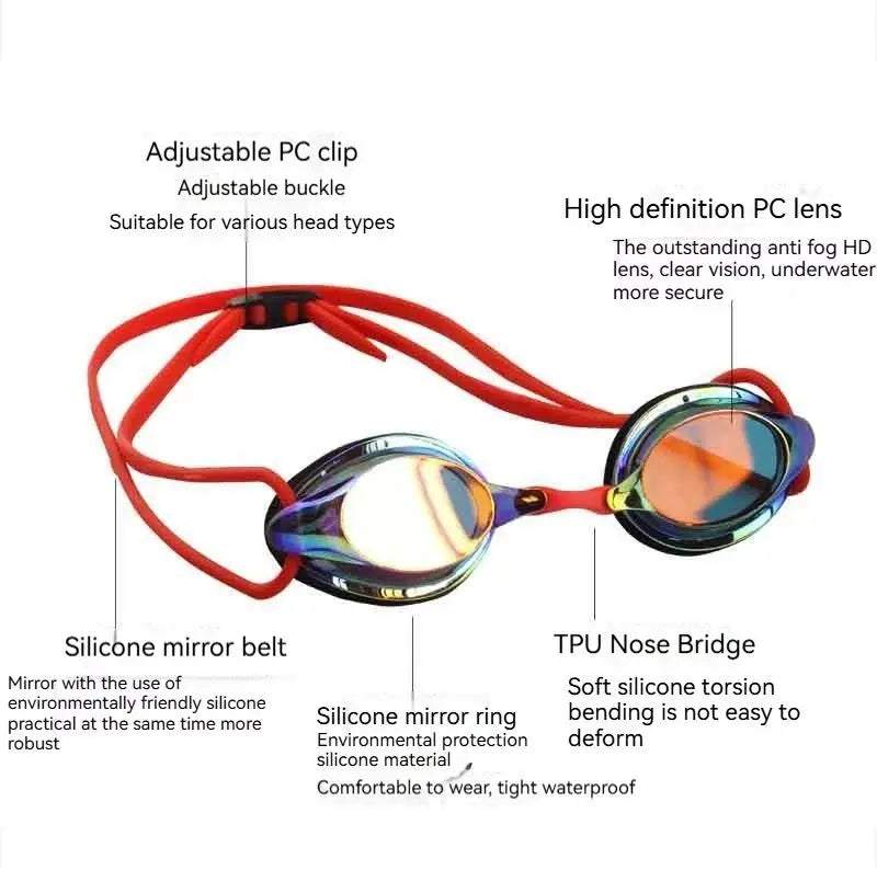 Water Sports Racing Anti-Fog Waterproof High-Definition Swimming Goggles Men'S And Women'S Swimming Goggles Swimming Supplies