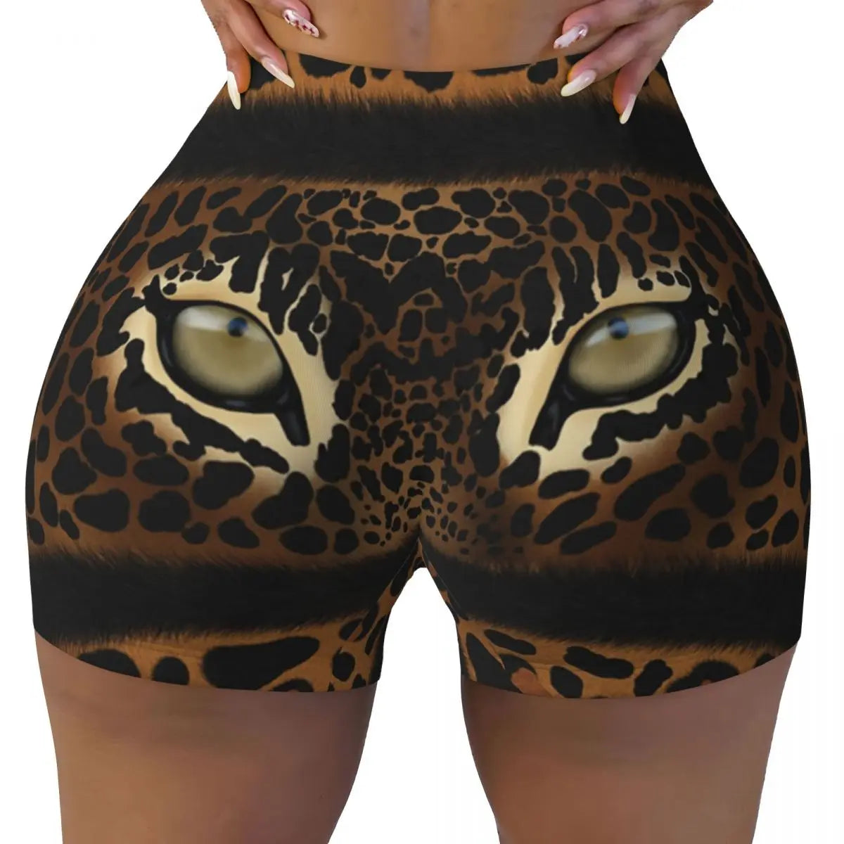 Custom Leopard Fur Skin Texture Hot Pink Volleyball Biker Gym Shorts for Women Athletic Workout Yoga Shorts
