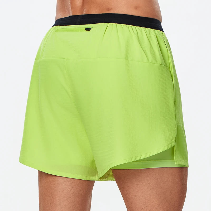 4XL Men Running Double-Layer Shorts Gym Sports 2 In 1 Quick Dry Workout Training  Fitness Jogging Short Pants Bodybuilding