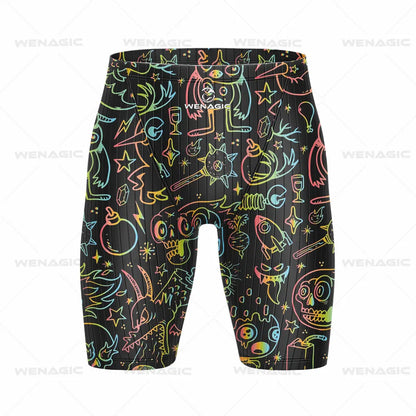 Men's Swimming Jammer Swimwear Endurance Athletic Training Swimsuit Summer Beach Swimming Trunks Diving Surf Tight Shorts