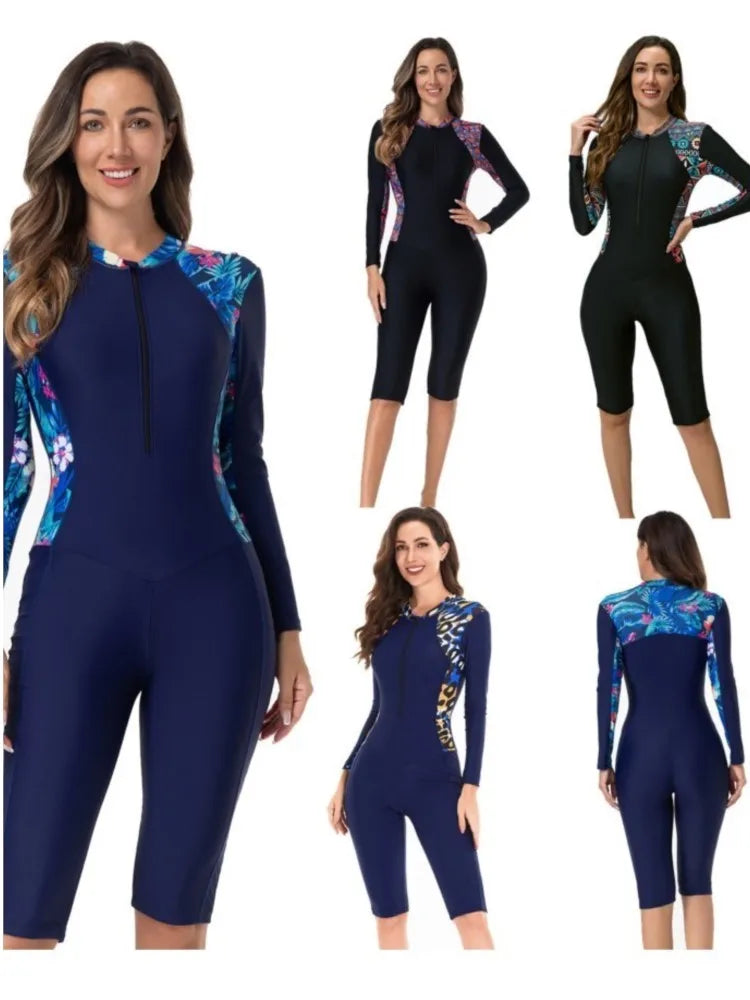 High Waist Rash Guard Swimsuit Women Summer Bathing Suit Swimwear Women Beach Swimming Suit For Female
