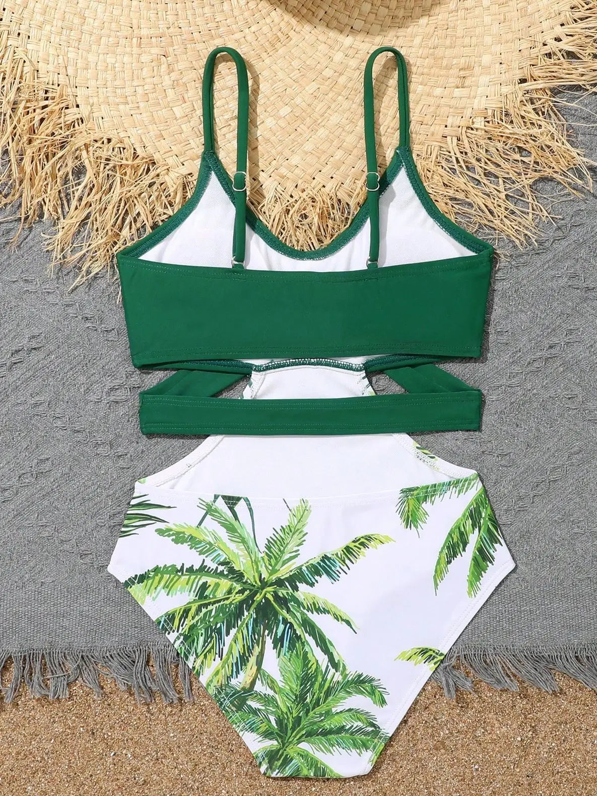 Printed Girls Swimsuit One Piece Green Kids Swimwear Female Children's Bathers Bathing Swimming Swim Suit Beachwear