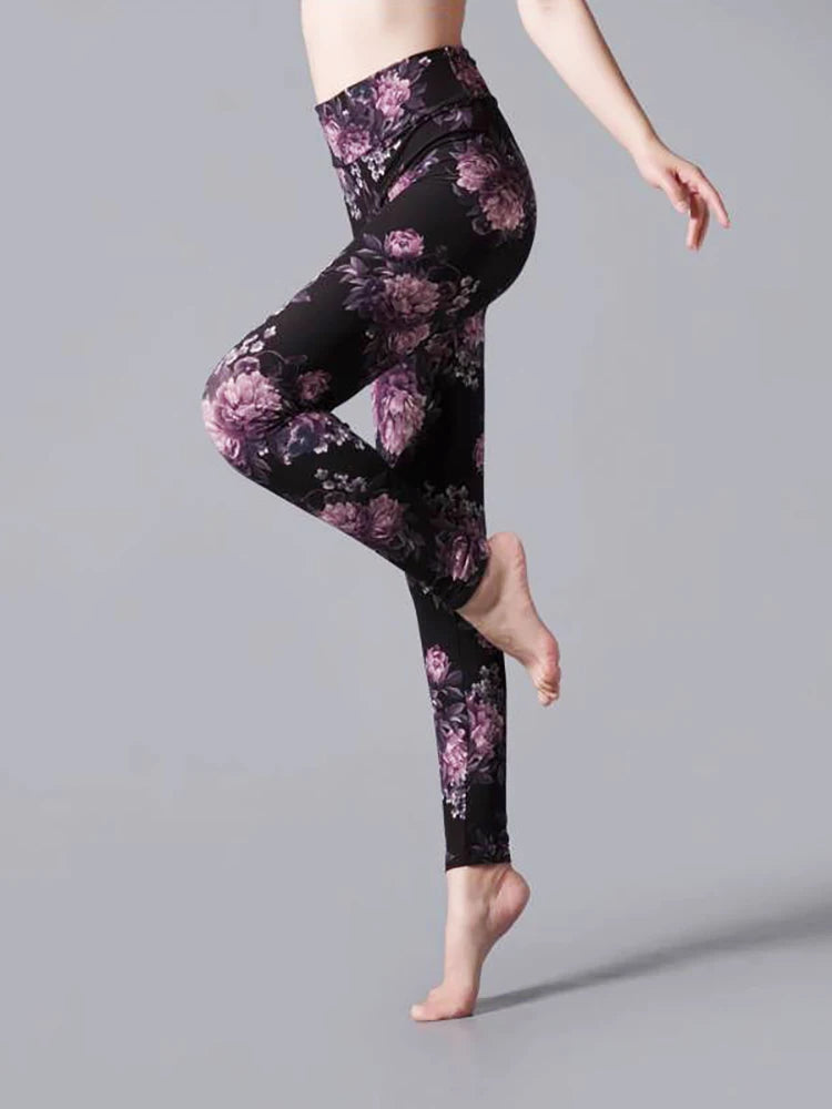 Women's  High Waist Leggings Sportwear Workout Women Jeggings Elastic Pants Leopard Summer Printed Stripe Fitness Leggins