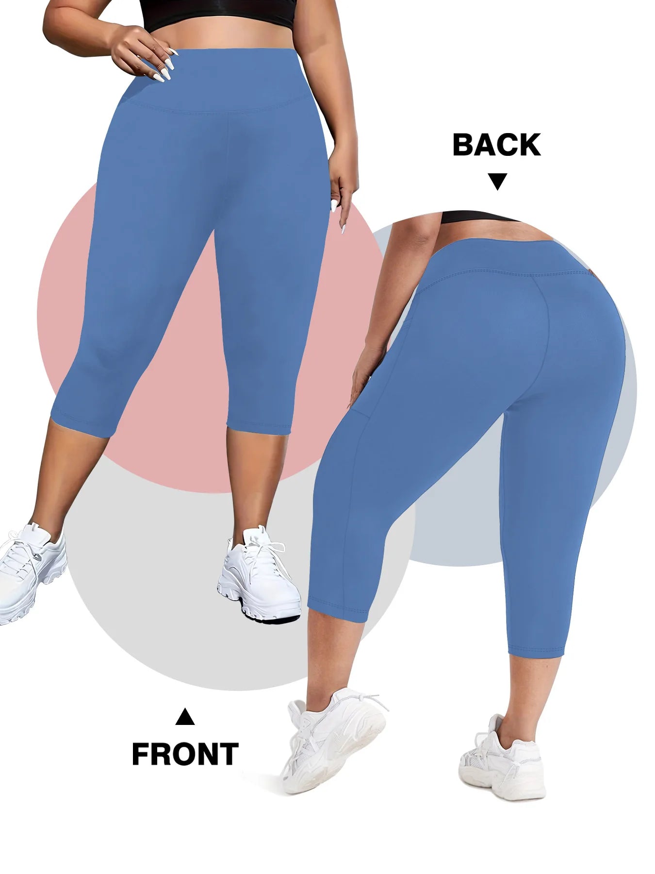 Women's Milk Silk Yoga Pants Plus Size High-Waisted Workout Leggings with Side Pockets, European Fit Gym To Street Activewear