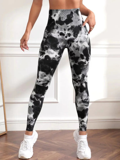3D Print Tie Dye Sports Pants Women Seamless  Leggings High Waist Fitness Push Up Leggings Gym Clothing Workout Tights
