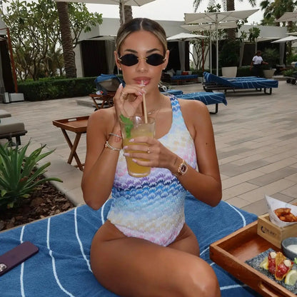 One Shoulder One Piece Swimsuit Women Swimwear Bodysuit Monokini Print Swim Suit Bathing Suit Beachwear