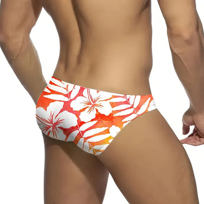 Fashionable Print Low Waist Triangle Men's Swimsuit Anti-Embarrassment Swimming Shorts Comfortable Breathable Beachwear
