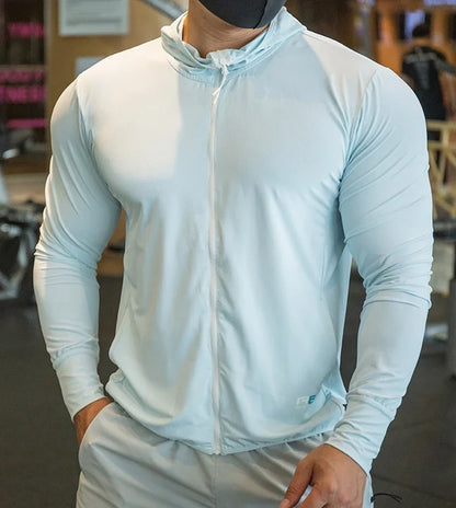 Light & Dark Colours New Men's Jacket Zip Hoodie Long Sleeve T-shirts Gym Sports Clothing Running Male Coat Jackets For Men Hooded Sweatshirts
