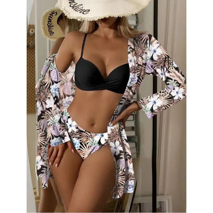 Bikini Set Beach Smock Cardigan Smock Woman Swimwear Bathrobe Bikini Beach Style Sun Protection Shirt Shawl