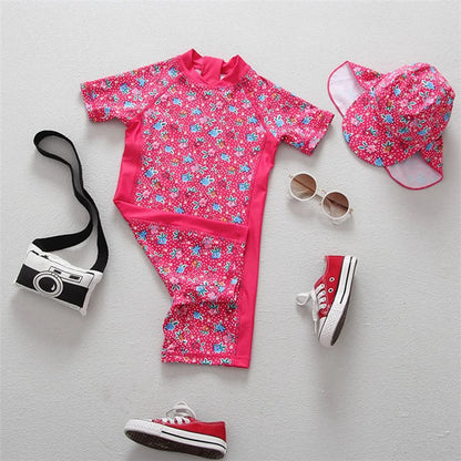 Girls Swimwear One Piece Baby Swimsuit UPF50 UV Protection Infant Toddler Beach Clothes Flamingo Children Swimming Bathing Suit