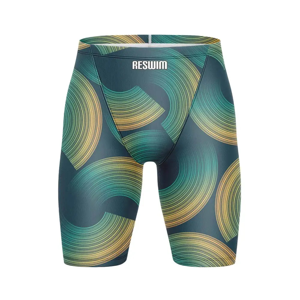 Summer Swimming Trunks Men's Professional Tights Swim Jammer Swimwear Outdoor Beach Printed Durable Training Surfing Swim Shorts