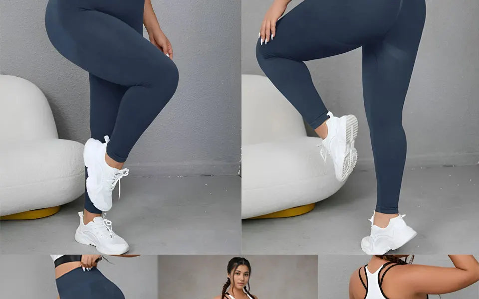 Plus Size Four-Way Stretch Hip-Covering High-Elastic Sports Yoga Fitness Women's High-Waisted Peach Butt Tight-Fitting Quick-Drying Slimming Look Seamless Pants