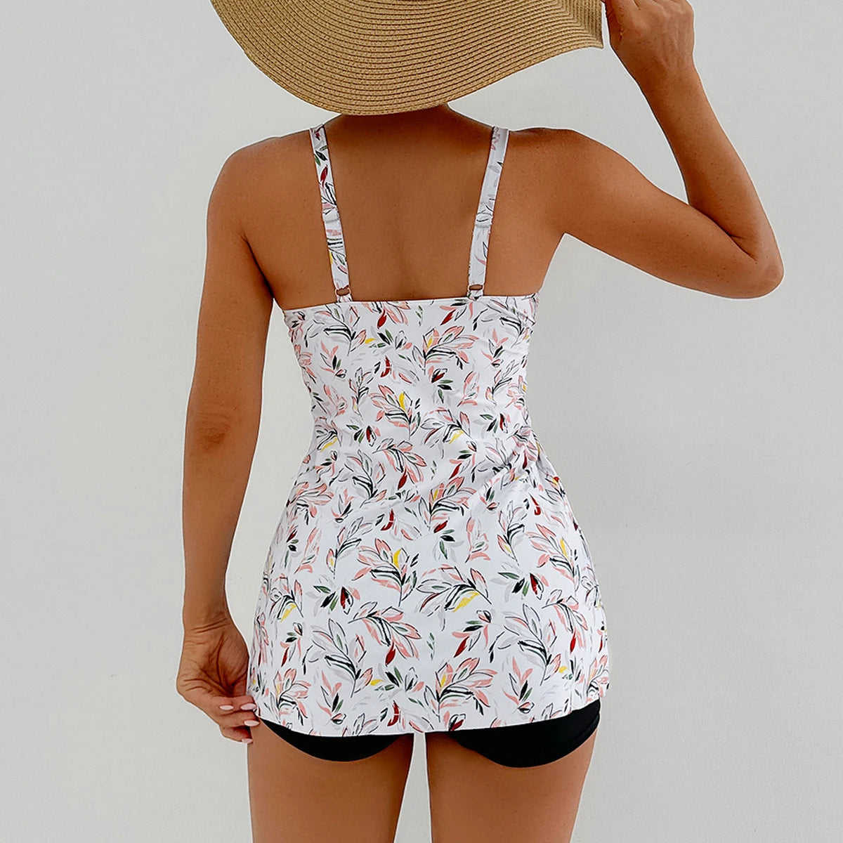 Printed Tankini Set Two Pieces Swimsuit Women Floral Swimwear Female Bathers Bathing Swimming Swim Suit Beachwear