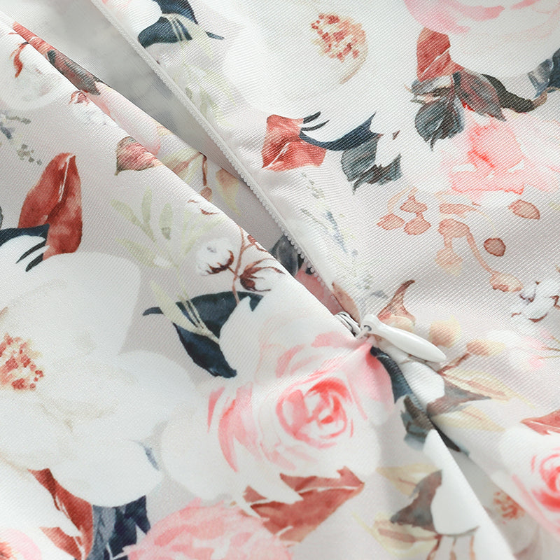 0-4Y Toddler Baby Girl Swimsuit Romper 4 Colors Flower Print Long Sleeve Ruffle Bikini Bathing Suit