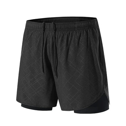 Summer 2 in 1 Jogging Clothing Gym Marathon Running Fitness Beach Shorts Men Sportswear Double-deck Training Sport Shorts Pant