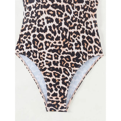 S - XL Leopard Backless High Leg Cut Women Swimwear One Piece Swimsuit Female Monokini Padded Bather Bathing Suit Swim